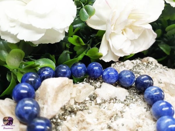Pulseira de Pedra Natural de Quartzo Azul Unissex (10mm) - Imagem 3