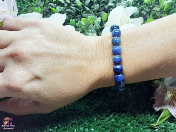 Pulseira de Pedra Natural de Quartzo Azul Unissex (10mm) - Imagem 4