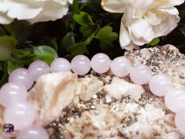 Pulseira de Pedra Natural de Quartzo Rosa Unissex (10mm) - Imagem 3