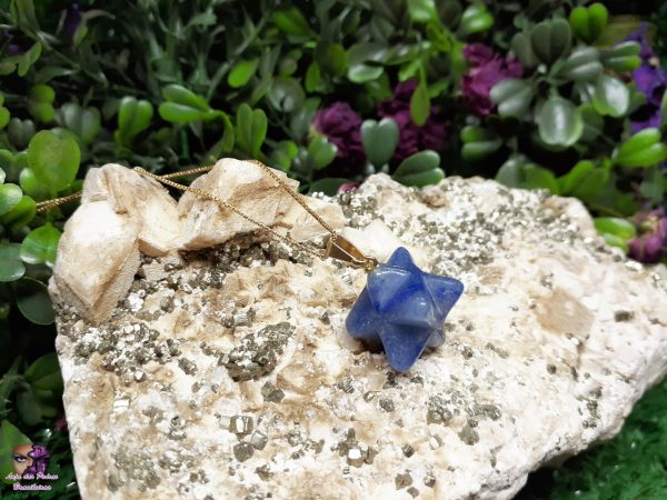 Pingente Merkabah de Quartzo Azul
