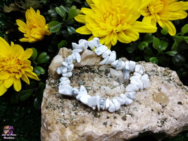 Pulseira de Lasca de Howlita Branca