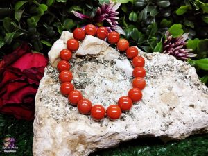 Pulseira de Jaspe Vermelho em Esfera Natural (8mm)