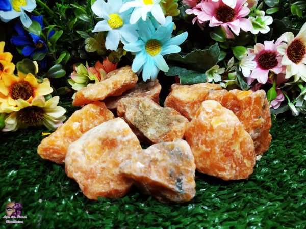 Kit de Pedra Bruta em Calcita Laranja