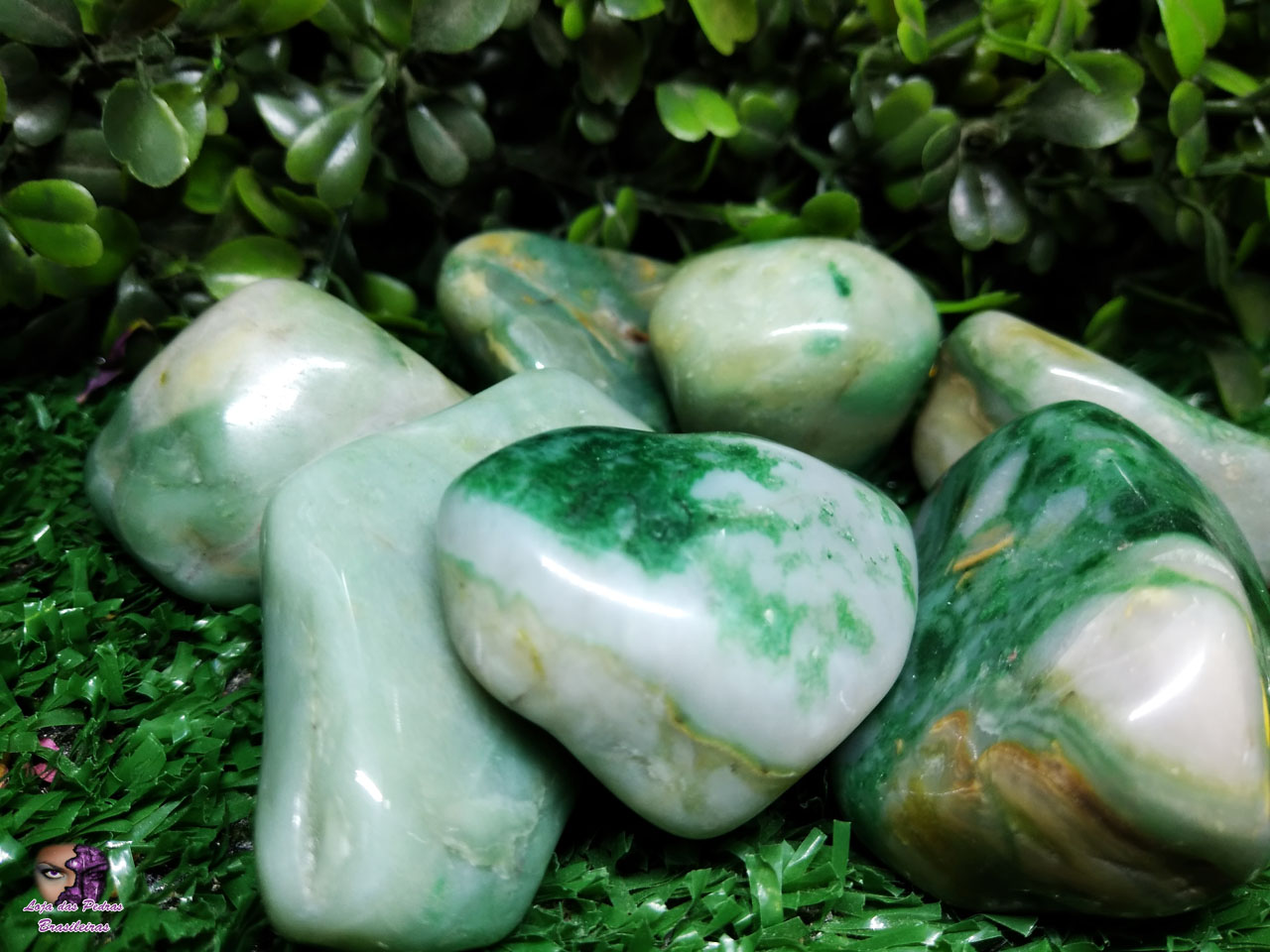 Kit de Pedra Rolada em Jade Verde