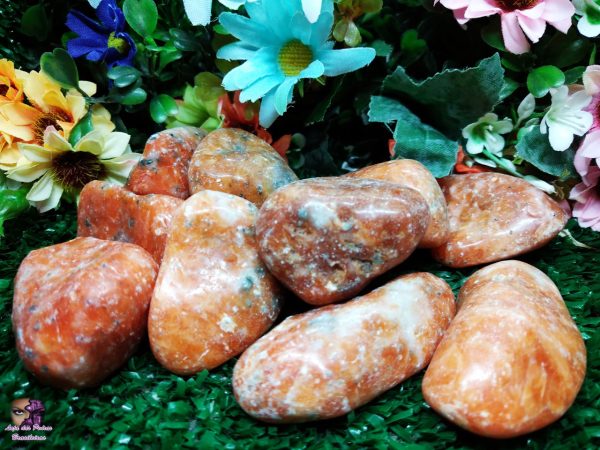 Kit de Pedra Rolada em Calcita Laranja