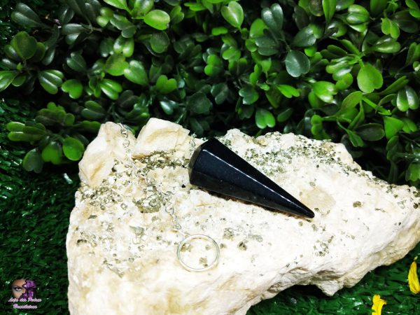 Pêndulo Obsidiana Preta Facetado Natural