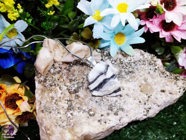 Pingente de Pedra Bruta em Onix Zebra