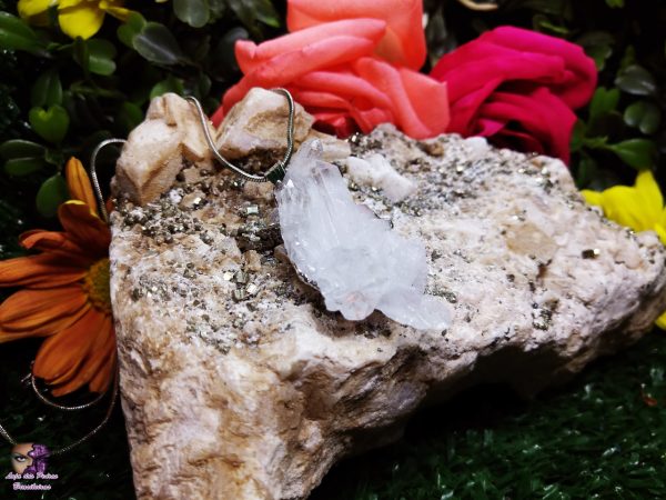 Pingente de Drusa (Conglomerado) de Cristal Quartzo Natural