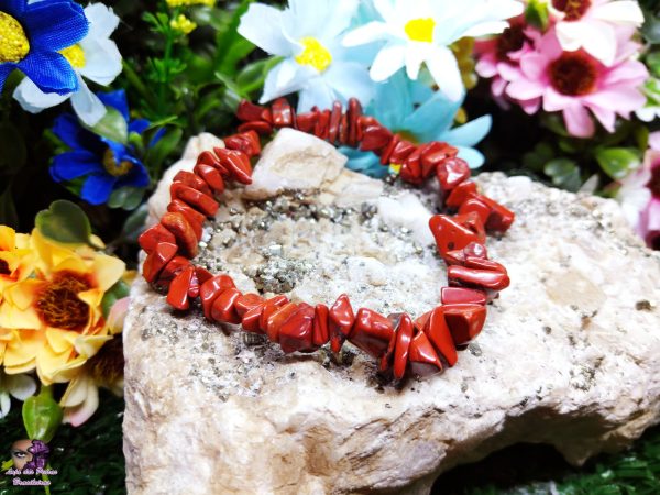 Pulseira de Lasca de Jaspe Vermelho Natural