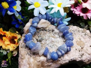 Pulseira de Lasca de Quartzo Azul