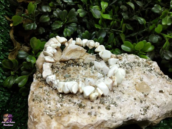 Pulseira de Lasca de Howlita Bege