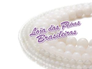 Fio de Pedras em Ágata Branca Sintético