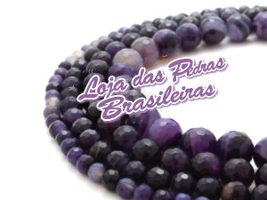 Fio de Pedras em Ágata Roxa