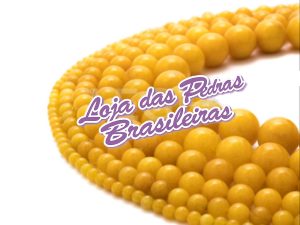 Fio de Pedras em Jade Amarelo