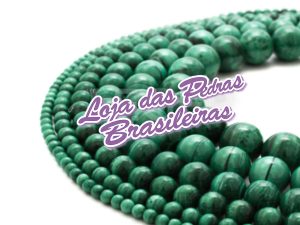 Fio de Pedras em Malaquita Natural