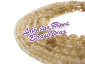 Fio de Pedras em Quartzo Rutilado Sintético