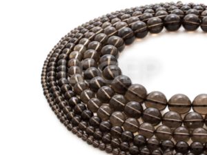 Fio de Pedras em Quartzo Fumê