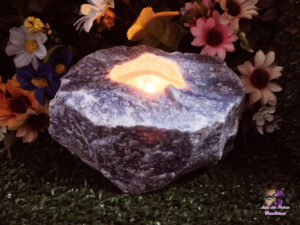 Porta Velas de Quartzo Azul